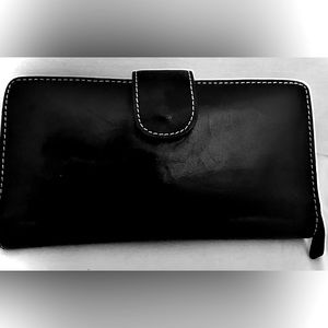 Black leather wallet used